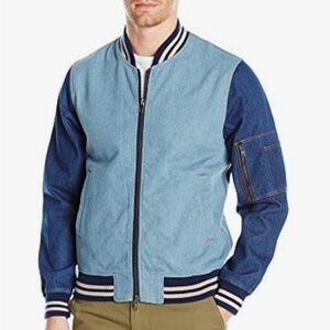 Slate & Stone Men’s Grant Denim‎ Bomber Jacket Medium